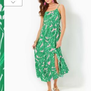 Lilly Pulitzer Teresa Maxi Dress in Conch Shell Pink/Let’s Go Bananas - XL